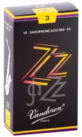 Alto saxophone reeds Vandoren Zz SR413 - Zz unfiled alto saxophone reed with medium-thick heart, round tip and longer palette with strength 3. Price per pack of 10 pieces
