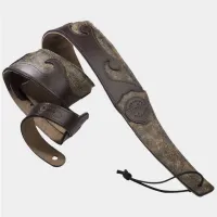 TAYLOR 65004 Wave Applique Strap, Dark Brown Гитарный ремень с аппликацией, кожа/замша, регулируемая длина (116-144 см), темно-к
