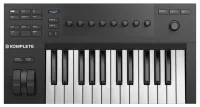 MIDI клавиатура [25230] Native Instruments [KOMPLETE KONTROL A25]  25 клавиш, полувзвешенная, 8 ручек управления, колеса высоты тона и модуляции, 4-позиционный энкодер, OLED-дисплей, TRS-вход для педали, USB-порт