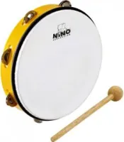 MEINL NINO24Y тамбурин 10' с синтетической мембраной и колотушкой. Материал: пластик. Цвет: желтый.