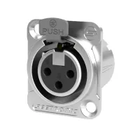 Seetronic MK3F2C- Панельный разъем XLR 3-pin (розетка) с фланцем типа D, под пайку, серебристый
