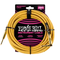 Ernie Ball 6070 кабель инструментальный, прямой / угловой джеки, 7,62м, цвет золотой