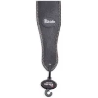 Blacksmith ls-2208 black  ремень для гитары, кожа, 70 мм, черный, толстый, со стяжком, кругл концы
