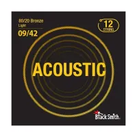 Blacksmith 80/20 bronze light 9/42 12 string  струны для 12-стр акуст гитары, 10-47, 80/20 бронза
