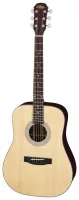 ARIA-215 N - акустическая гитара, 20 ладов .Форма корпуса: Dreadnought .Верхняя дека: ель .Нижняя дека и обечайка: палисандр .Гриф: махагон .Накладка: палисандр .Цвет: натуральный