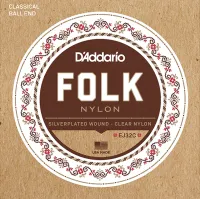 EJ32C Folk Nylon Комплект струн для классической/акустической гитары, нейлон, D'Addario
