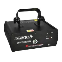 STAGE 4 SPACE 800RGB Тип излучателей Лазерный диод, DPSS Излучатели<br>Красный: 150мВ/650нм Зелёный: 60мВ/532нм Синий: 600мВ/470нм Управление<br>DMX, авто, звуковая активация, master/slave Габариты (мм)/вес (кг) 220x180x90/2