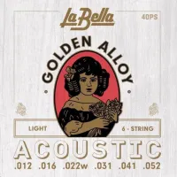 LA BELLA 40PS Golden Alloy 80/20 Light 12-52 струны для акустической гитары