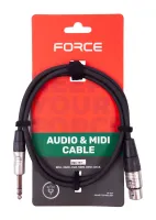 FORCE FMC-15/1-шнур XLR(F)<=> стерео джек (TRS), металл. разъемы, 1 м.