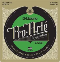 EJ25B Pro-Arte Composite Комплект струн для гитары фламенко, черный нейлон, D'Addario