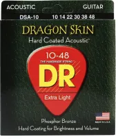 DSA-10 Dragon Skin Комплект струн для акустической гитары, фосфорная бронза, с покрытием, 10-48, DR