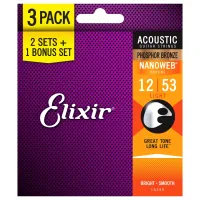 Elixir 16545 Nanoweb - Струны для акустических гитар