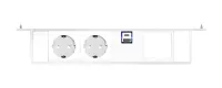 ABL 2M81F2A4- Розеточная станция серии Level тип F (Level-F) с 2 розетками, 1xUSB-A, 1xUSB-C и 1 слотом для IMP, белая с серебристым
