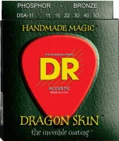 DSA-11 Dragon Skin Комплект струн для акустической гитары, фосфорная бронза, с покрытием, 11-50, DR