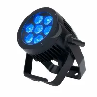 ADJ 7P HEX IP это многофункциональный прожектор с 7 светодиодами HEX 6-в-1 мощностью 12 Вт каждый с классом защиты IP65 для использования вне помещений. ходной/выходной разъемы powerCON TRUE 1 для использования вне помещений • 6 режимов DMX: 6, 6+, 9, 9+,