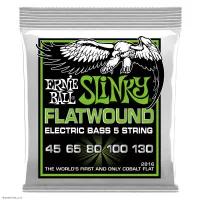 ERNIE BALL 2816 Flatwound Slinky Regular 45-130 - Струны для 5 струнной бас-гитары