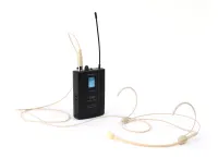 Aurasonics stage 200dbt передатчик поясной v2, цифровой, микрофонный/инструментальный вход, для приёмников stage 201dr/202dr, с головной гарнитурой, программирование по ик порту, 2 x aa