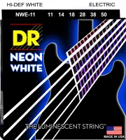 DR NWE-11 - струны для электрогитары, Калибр: 11-50, Серия: HI-DEF NEON™, Обмотка: посеребрёная/никелированая сталь, Покрытие: люминесцентное