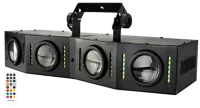 STAGE4 BEAMBANK 20x3XWA-S Прибор световых эффектов, источник света BEAM: 20*3W RGBWA LEDs, STROBE: 48*0.2W White LEDs, DMX-512 – 2, 14 кан., строб, диммер, Master-slave/Auto/Sound/IR, питание 100/240V AC 60/50Hz, мощность 80 Вт., 4.8 kg.