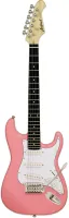 ARIA STG-MINI KWPK - электрогитара, 22 лада . Серия: STG. Форма корпуса: stratocaster (уменьшенная). Материал корпуса: ольха. Гриф: клен (винтовое крепление к корпусу). Накладка грифа: палисандр. Звукосниматели: S/H (OS-3 Single Coil x1, OH-3 Humbucking x