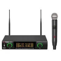 VOLTA US-1 (505.75)  Микрофонная радиосистема с ручным динамическим микрофоном UHF диапазона с фиксированной частотой. True Diversity, Plug&play., 1pcs in box: 423x337x70 mm, 5 pcs in box: 435x370x354 mm, receiver size: 210x200x45 mm
