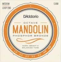 EJ80 Комплект струн для мандолины октавной, фосфорная бронза, 12-46, D'Addario
