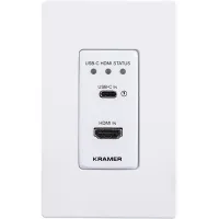 Kramer WP-20CT/US-D(W/B)- Настенная панель-передатчик и автокоммутатор сигналов HDMI/USB-C по витой паре HDBaseT