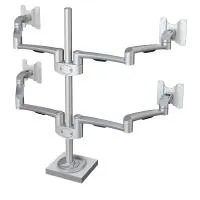 FORMING FUNCTION 4181503002- Настольный шарнирный кронштейн серии OSLO для 4 мониторов (2x2), макс. нагрузка 36 кг, струбцина, серебристый