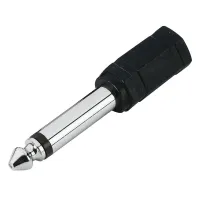 Adam hall 7542 - адаптер trs 3.5 mm mono (f) - trs 6.3 mm mono (m), черный
