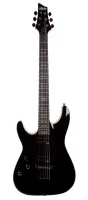SCHECTER OMEN-6 L/H BLK -  6 струнная леворукая электрогитара, 24 лада, корпус: липа, гриф клён, на болтах, накладка палисандр, звукосниматели: HH 2x Schecter Diamond Plus, регулировки: громкость, тон, 3х позиционный переключатель, цвет: Gloss Black (BLK)