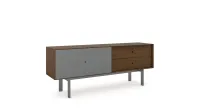 BDI Margo Toasted Walnut/Fog Grey (5229) - Тумба 2-секционная под телевизор
