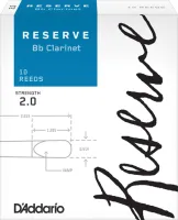 Clarinet reeds D'Addario Reserve DCR0220 - Clarinet reed with shorter palette and round tip with strength 2. Price for two pieces