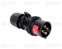 PCE Вилка кабельная 32А/400V/3P+E/IP44, черная 024-6x