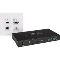 Crestron HD-MD-4K-300-2G-W KIT, комплект удлинителя сигнала по витой паре до 70м 4K60 4:2:0, состоящий из автоматического коммутатора с масштабированием и приёмника. HDMI 3X1/ управлением IR и RS 232 /VGA IN/ Аудио Pin 5, белый