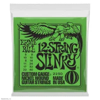 Ernie Ball 2230 струны для 12стр. эл.гитары Nickel Wound Slinky 12 (8-8.10-10.14-8.24w-11.32-17.40-22w)