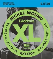 EXL130+ Nickel Wound Комплект струн для электрогитары, Extra-Super Light Plus, 8.5-39, D'Addario