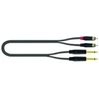 QUIK LOK JUST 4RCA 2 компонентный кабель, металлические разъёмы 2 RCA Male - 2 RCA Male (тюльпаны), 2 метра