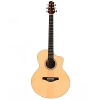 Pearl River S36-JC Гитара акустическая джамбо с вырезом 41", верхняя дека цельная ель, нижняя дека и обечайка: махагони, гриф:  окуме, накладка грифа и нижний порожек: HPL, колки: хромированное покрытие, цвет натуральный, лакированная, в комплекте: чехол