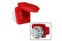 PCE Розетка встр 16А/250V/2P+E/IP54 50x50 подкл. сзади белая 105-0w
