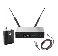 SHURE QLXD14E/150/C G51 цифровая радиосистема с петличным микрофоном миниатюрным MX150B/C, конденсаторным кардиоидным, 470-534 МГц.  Черный