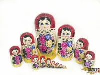 LHM10110 Матрешка традиционная 15 кукольная, Хохлома