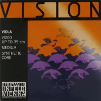 14-15.3' viola string set Thomastik Vision VI200 - Wound synthetic strings with powerful tone and good balance for viola with 37-39 cm scale.