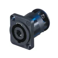 Neutrik NL4MP-ST- Панельный разъем SPEAKON 4-pin (вилка) для подключения громкоговорителей/усилителей, с фланцем типа D и поворотной системой блокировки