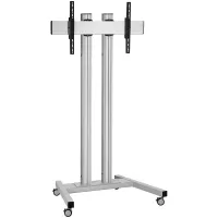 Vogels TD2084 Silver- Напольный мобильный стенд для дисплея диагональю более 65″, VESA до 850x400 мм, длина штанги 2000 мм, макс. нагрузка 150 кг