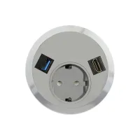ABL 2F22F1B1- Встраиваемая розетка серии Port El с 1xHDMI и 1xUSB-A 3.0, серая (2F220111)