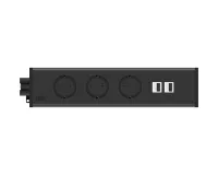 ABL 2M400306- Розеточная станция серии UDM с 3 розетками и 2xUSB-А, черная