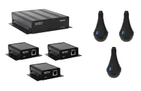 ClearOne CM Array2/B Bundle C- Комплект из 3 черных потолочных микрофонных массивов с выходом Dante, 3 передатчиков и приемника