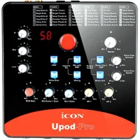 iCON UPod Pro - USB аудио интерфейс с DSP обработкой, 2х2 входа/выхода full duplex запись и воспроизведение, 72 DSP эффекта, 2-х разрядный индикатор, АЦП/ЦАП 16 бит/48 кГц, частот. диапазон 22-20000 Гц, динам. диапазон 90 дБ, S/N -90 дБ, THD+N <0,0061%