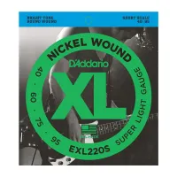 EXL220S Nickel Wound Комплект струн для бас-гитары, Super Light, 40-95, Short Scale, D'Addario