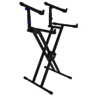 QUIK LOK QL742 Pro Series усиленная двухъярусная Х-образная стойка, в 101 см, нагрузка до 90 кг, сталь, чёрная